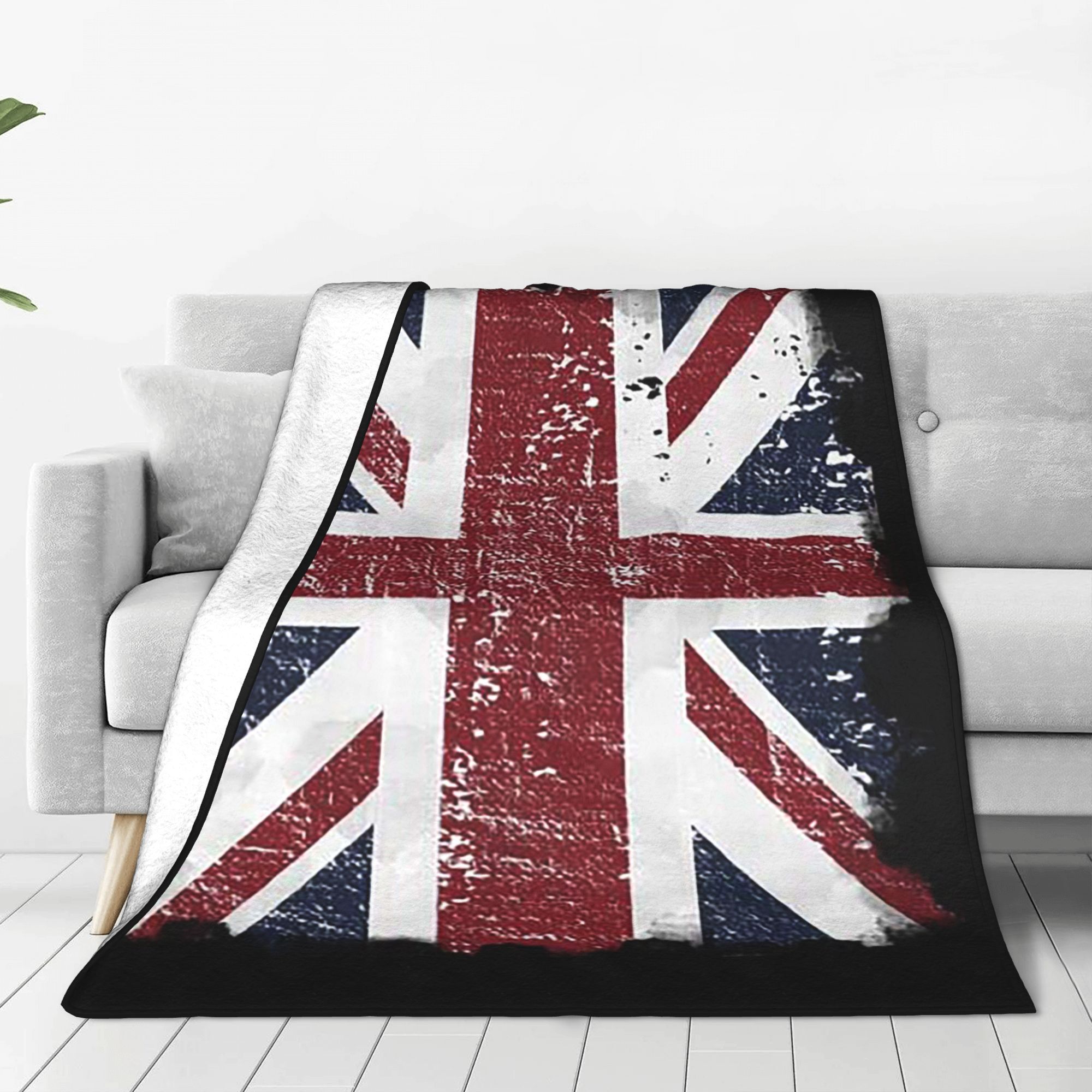 Home Office In Uk - 디스트레스드 영국 국기 블랙 그레이 유니온