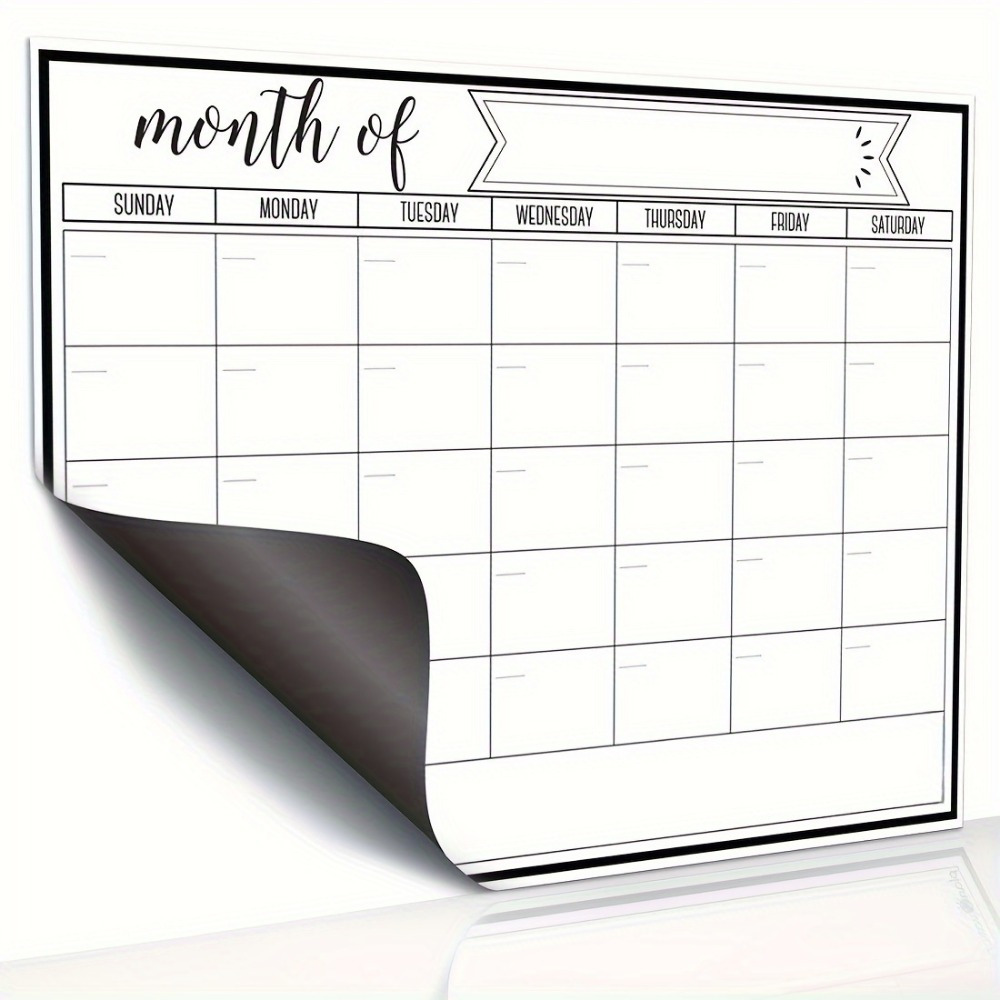 Magnetic Calendar Board - 1개 자석식 드라이 이레이스 캘린더 -