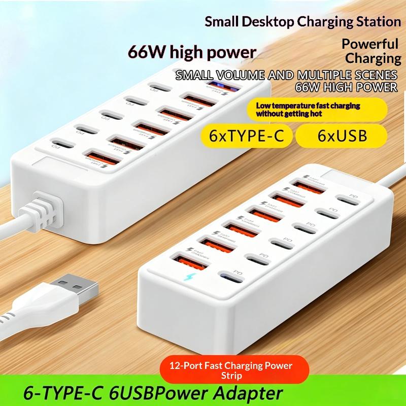 HOT 12 in 1 멀티 포트 USB 충전 스테이션  - Power Strip Desk 리뷰 및 가격