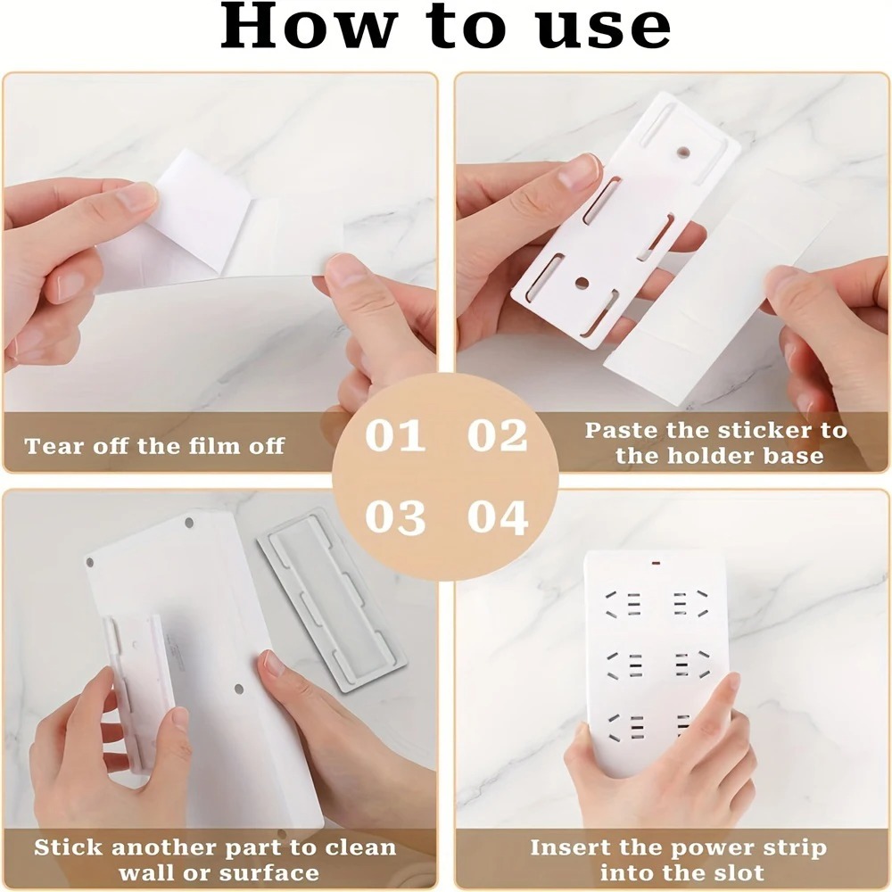 4개의 벽걸이형 전원 스트립 홀더, 간편한 설치와 공간 - Power Strip Desk 리뷰 및 가격