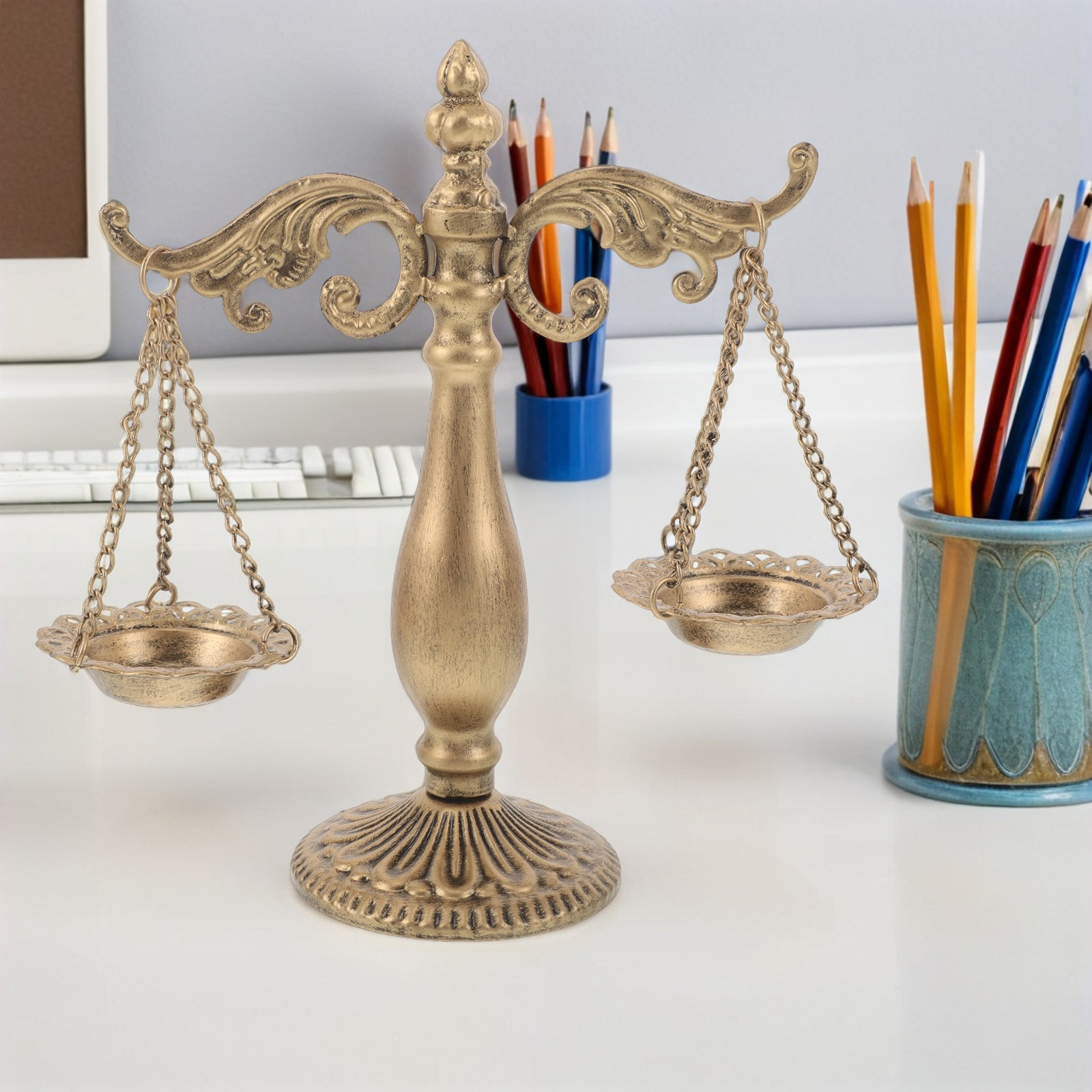 빈티지 금속 천칭 저울 조각품 철제 장식품 레트로 정의 - Home Office And Library 리뷰 및 가격