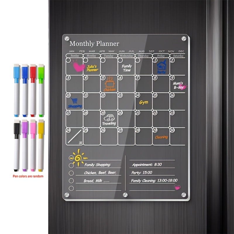 아크릴 자석 냉장고 달력, 투명 드라이 이레이스 보드  - Magnetic Calendar Board 리뷰 및 가격