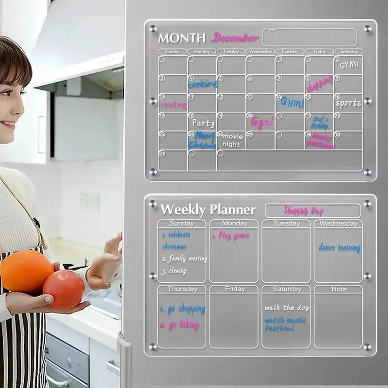 냉장고 자석 스티커 투명 아크릴 달력 주간 플래너 자기 - Magnetic Calendar Board 리뷰 및 가격