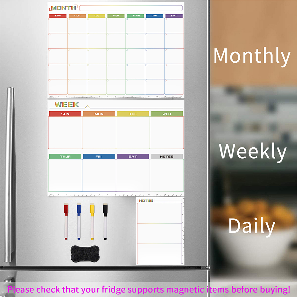 자석식 드라이 이레이즈 보드 재사용 가능한 냉장고 자석 - Magnetic Calendar Board 리뷰 및 가격