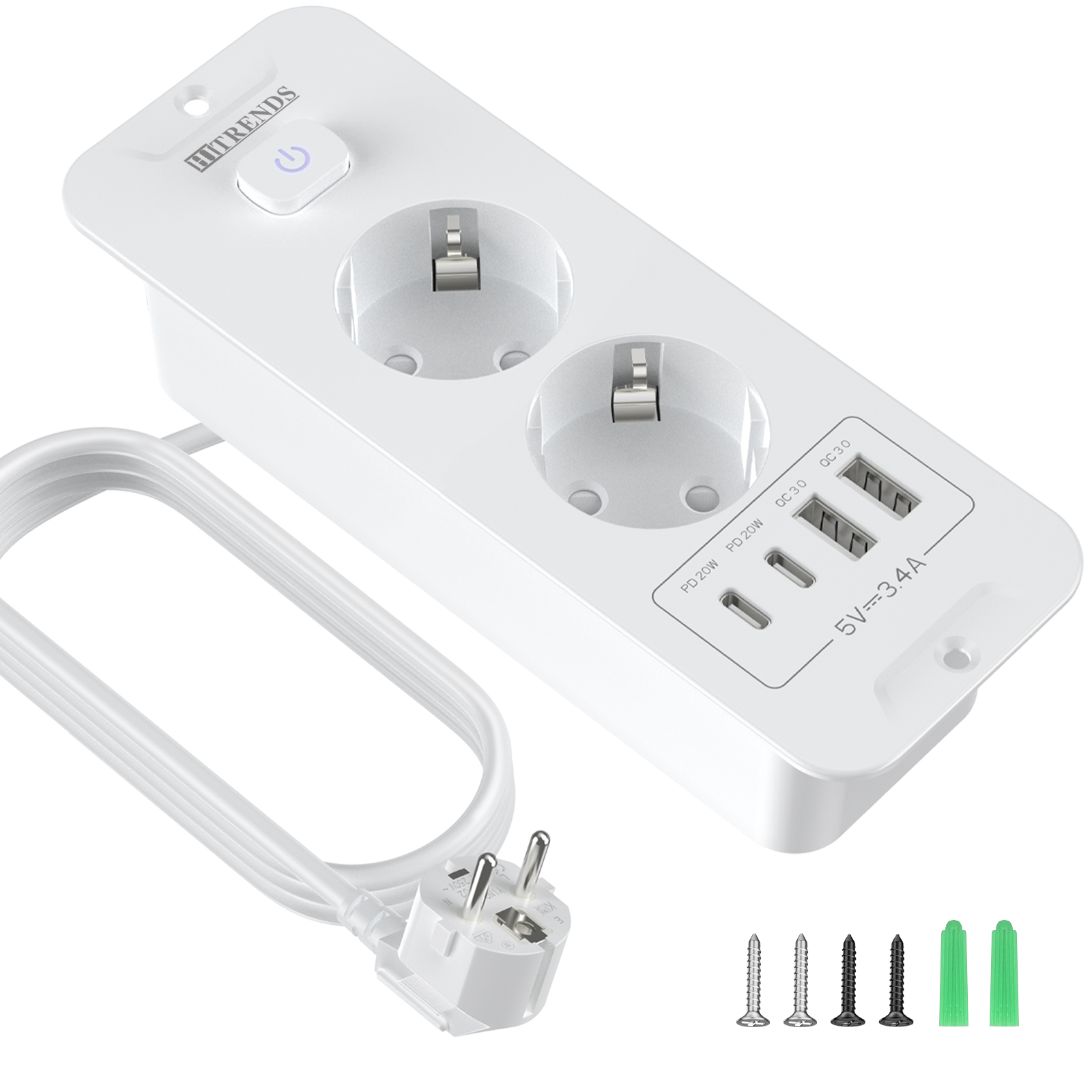 EU 내장형 소켓, 데스크탑 내장형 멀티탭, 2개의 U - Power Strip Desk 리뷰 및 가격