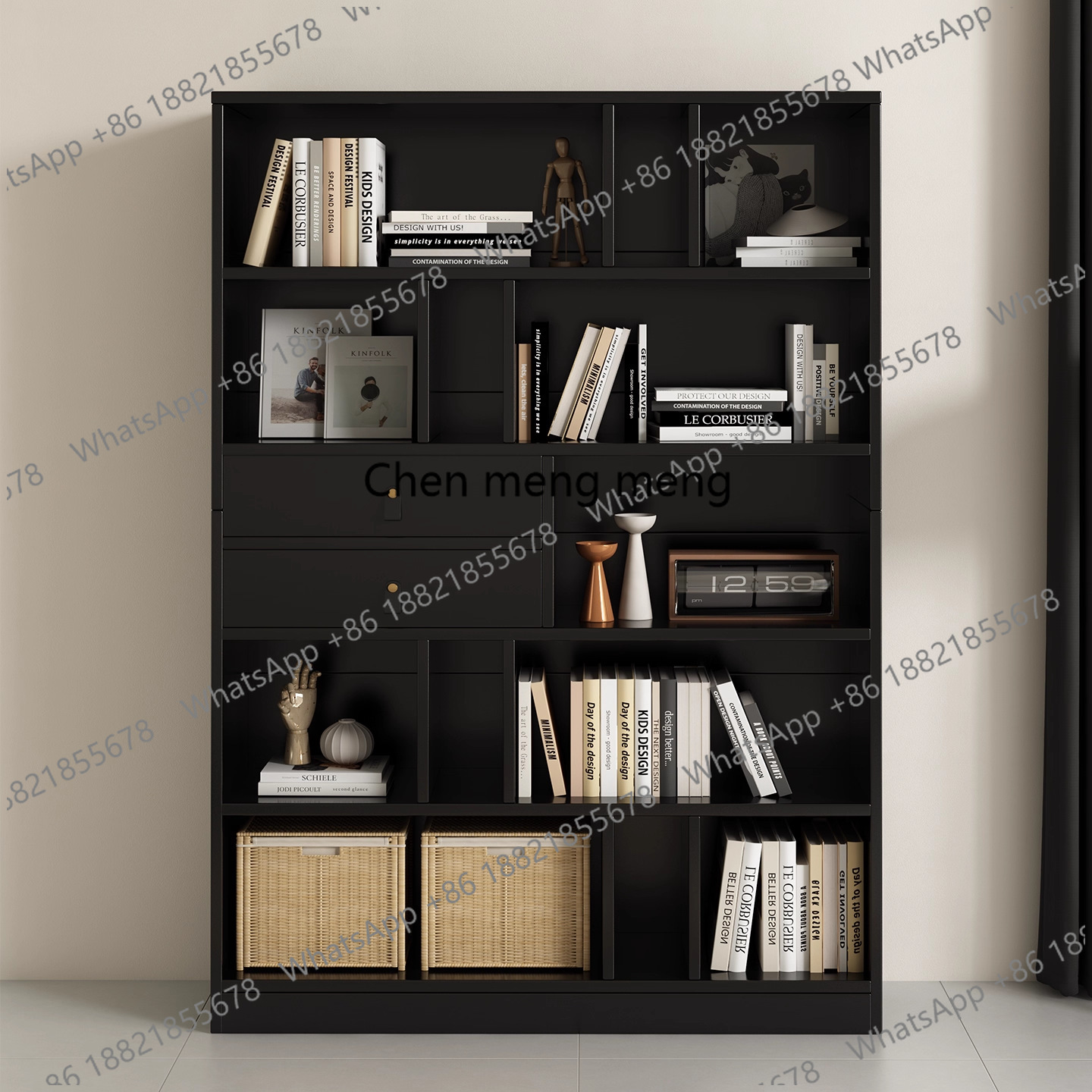 책꽂이 벽걸이형 책장 6단 나무 책꽂이 캐비닛 도어 디 - Home Office And Library 리뷰 및 가격