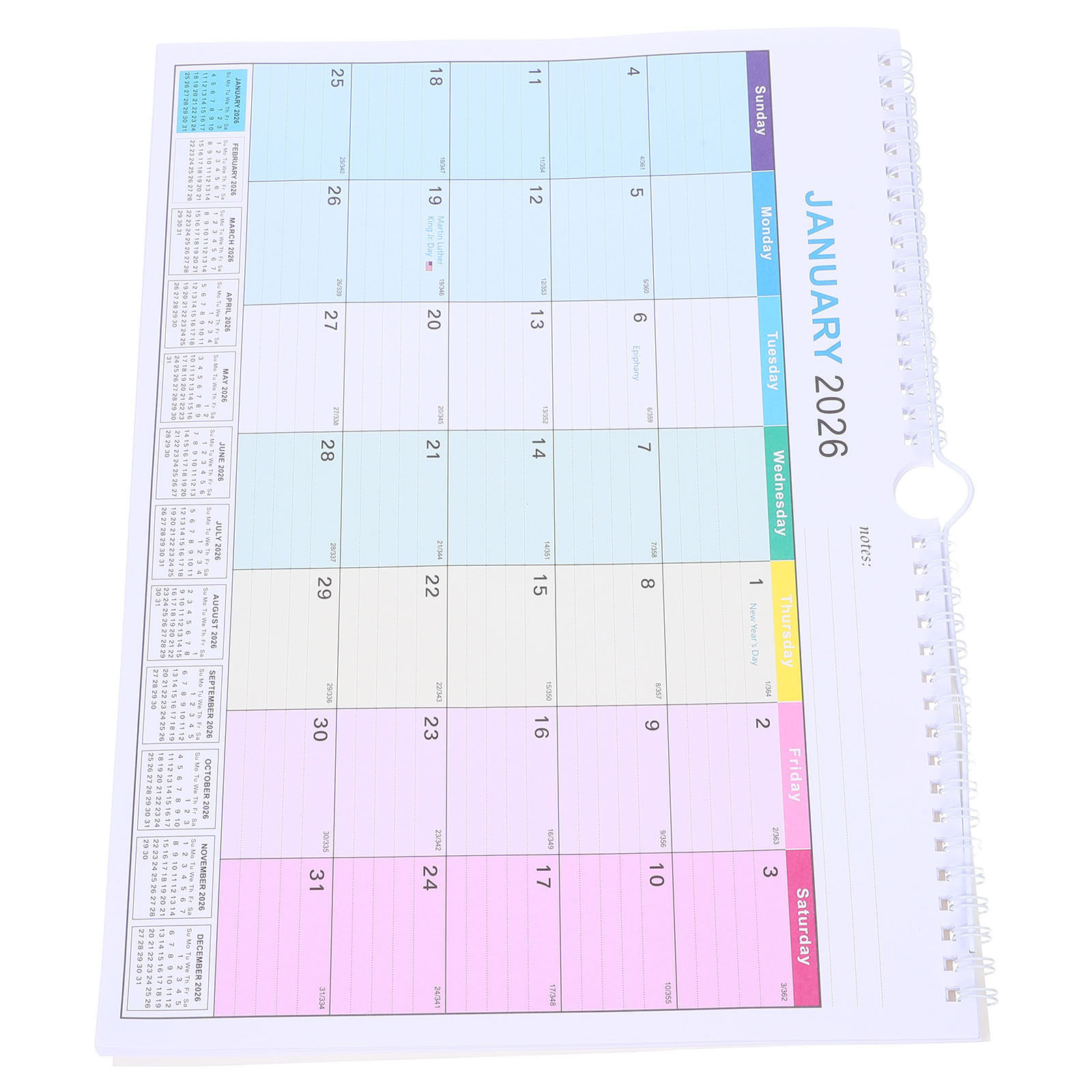 대형 벽걸이형 나선형 달력 2026-2027, 18개월 - Home Office Holidays 2026 리뷰 및 가격